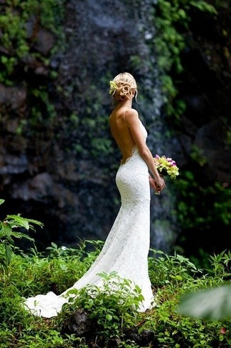 Backless Lace Mermaid Wedding Gown – TulleLux Bridal Crowns & Accessories