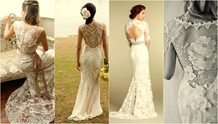 15 Lace Back Wedding Dresses & Gowns