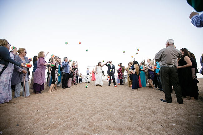 DIY Beach Wedding Beach ball toss 2