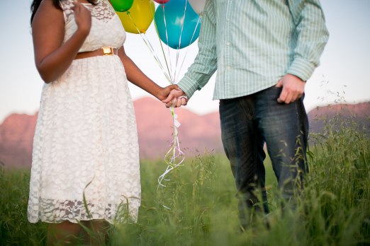 Whimsical Balloon-Themed Engagement Photo Shoot