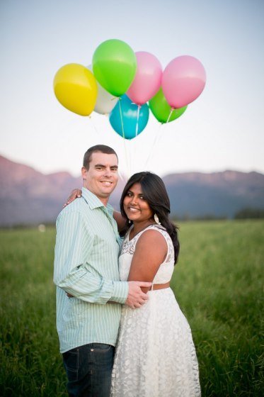 Whimsical Balloon-Themed Engagement Photo Shoot