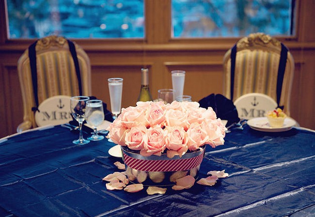 Nautical Wedding in Navy Blue and Pink