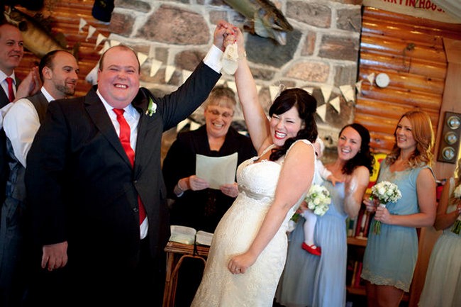 Red and Blue Rustic DIY Wedding