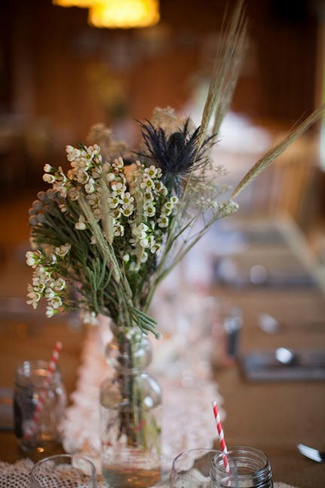 Red and Blue Rustic DIY Wedding