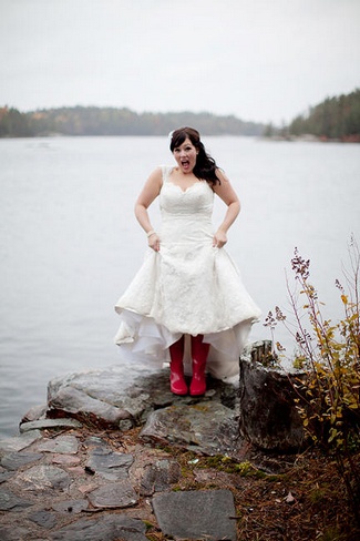 Red and Blue Rustic DIY Wedding