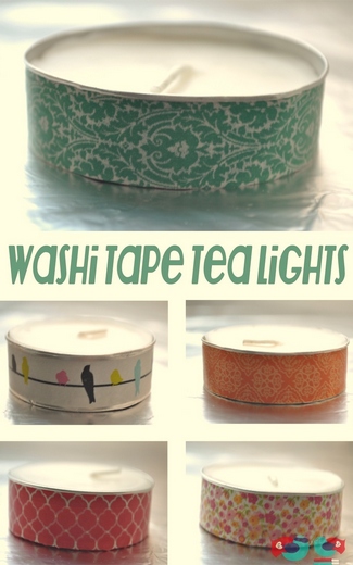DIY Washi Tape Tea Lights