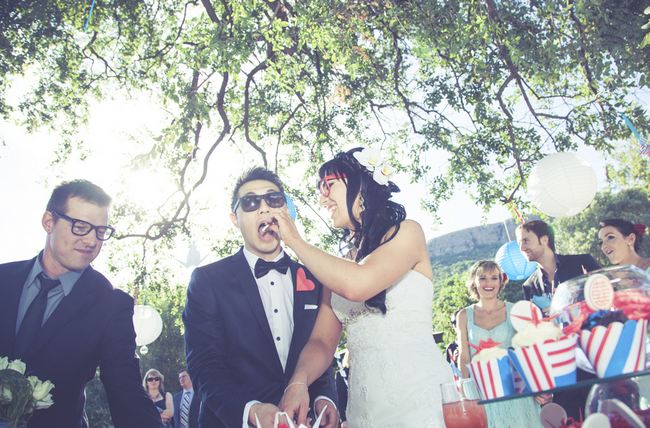 Red White & Aqua Carnival of Love {Real Wedding}