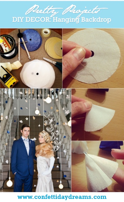 {DIY DECOR} Hanging Paper Mobiles Wedding Backdrop