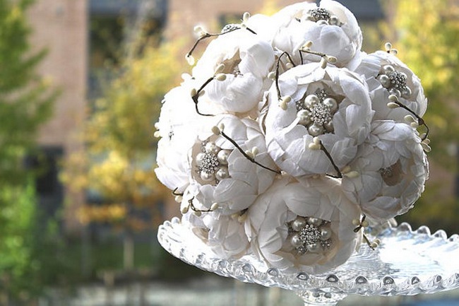 Heirloom Vintage Button Brooch Bouquet