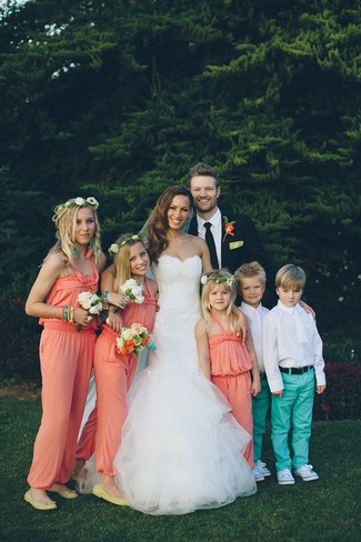 Peach and Turquoise Wedding {Real Bride}