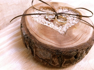 Rustic Ring Bearer Wooden Heart Holder