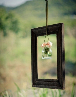 Vintage Wedding Décor Idea - Framed Flower Jar