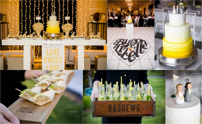 Yellow, Grey & White Wedding Theme Inspiration Board