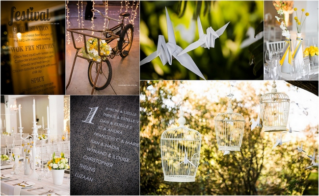 Yellow & Grey Wedding Theme Stationary & Decor Inspiration Board