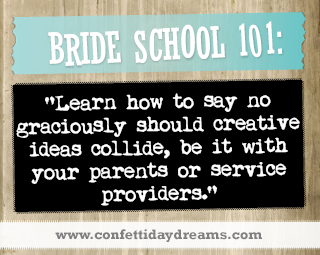 Real Bride Advice - Say no to creative collisions