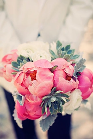 Pink Succulent Bridal Bouquets