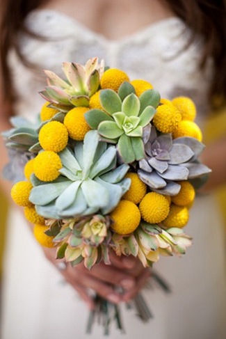 Yellow Succulent Bouquet Ideas