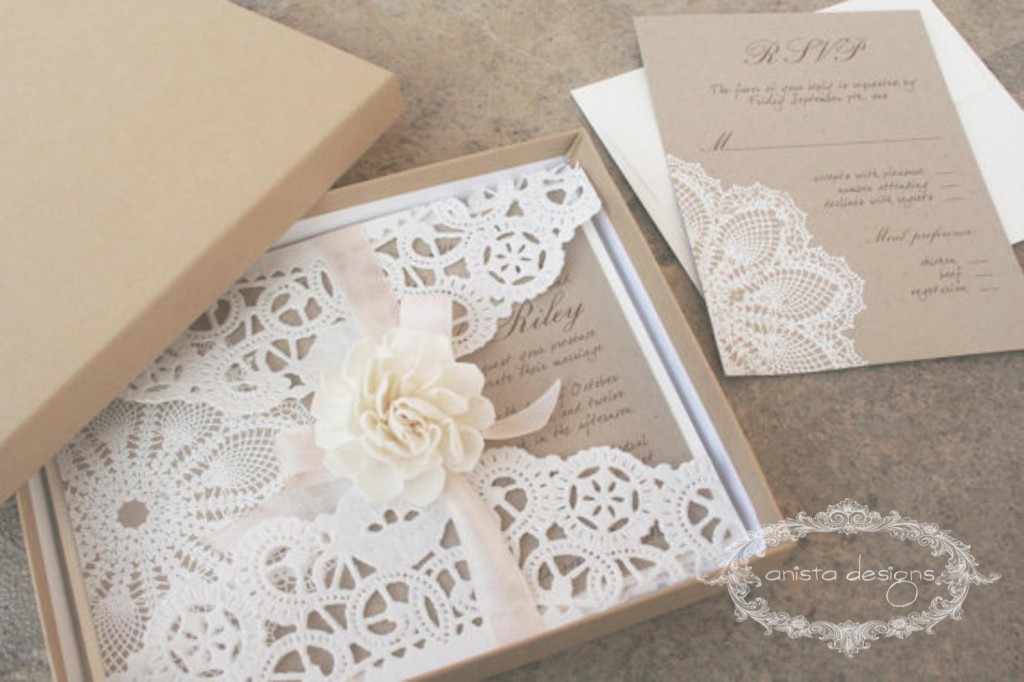 rustic wedding invitation - Anista designs
