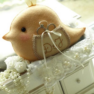 Love Bird Wedding Ring Bearer Pillow