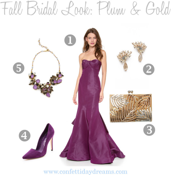Fall Bridal Look | Plum and Gold