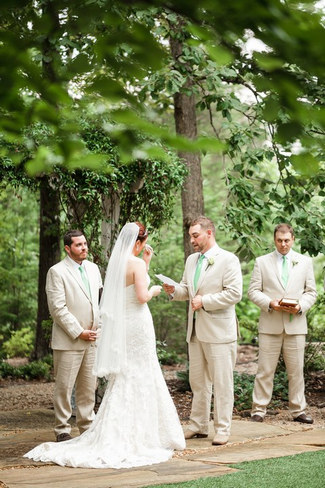 Green White Rustic Knoxville Outdoor Wedding