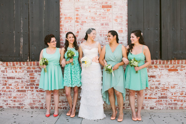 Mint & Coral Vintage Summer Wedding, Los Angeles