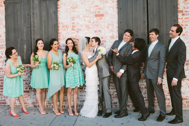 Mint & Coral Vintage Summer Wedding, Los Angeles