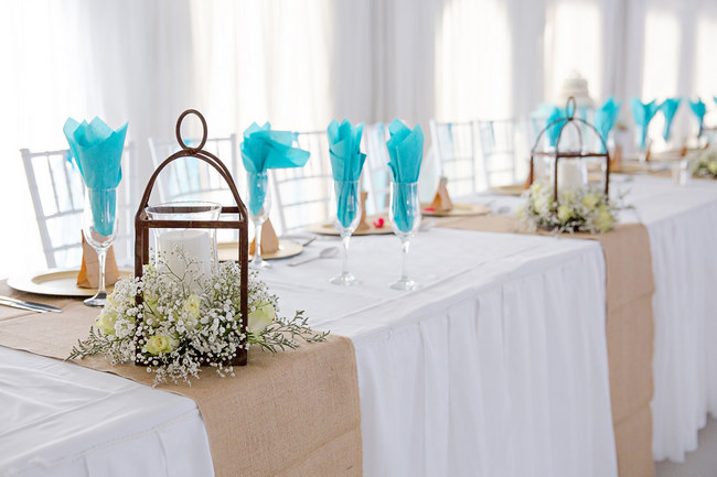 Turquoise & White Country Love Wedding, East London