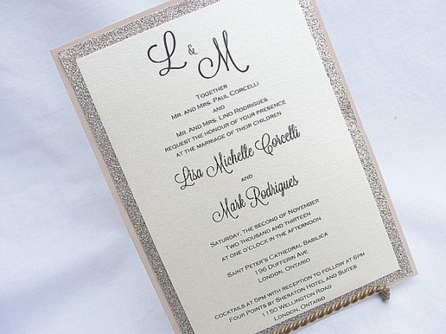 11 Glitter Wedding Invitations