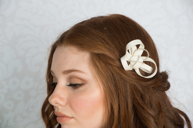 2014 Blair Nadeau Millinery Bridal Collection | Margot Crystal Ribbon Fascinator