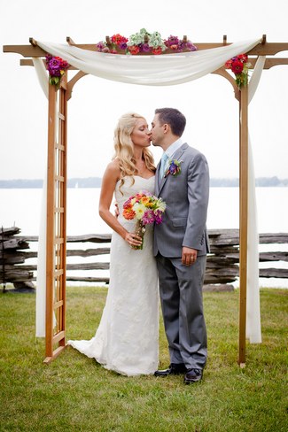 Colorful Rustic Vermont Outdoor Wedding