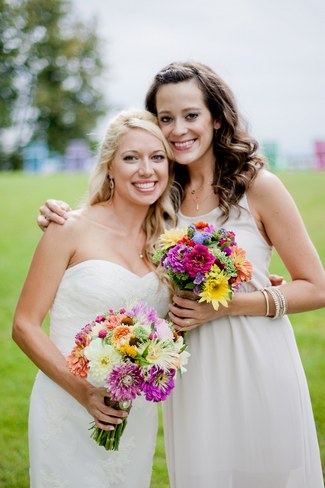 Colorful Rustic Vermont Outdoor Wedding