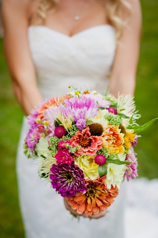 Colorful Rustic Vermont Outdoor Wedding