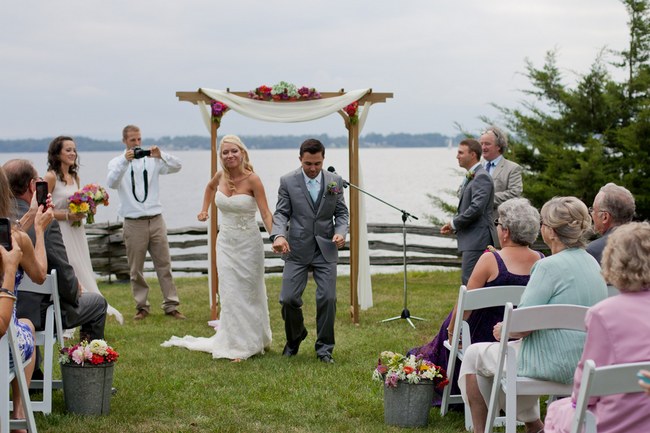 Colorful Rustic Vermont Outdoor Wedding