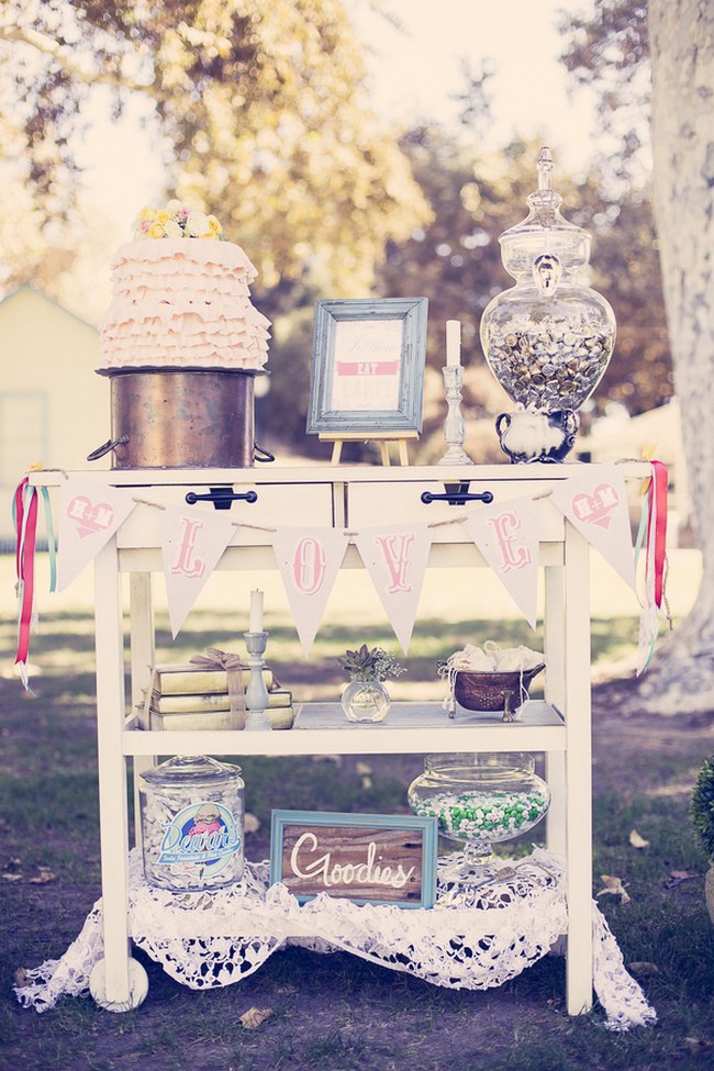 Peach Cream Rustic Country Ruffles & Lace Wedding 27