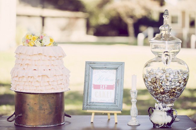 Peach Cream Rustic Country Ruffles & Lace Wedding 33