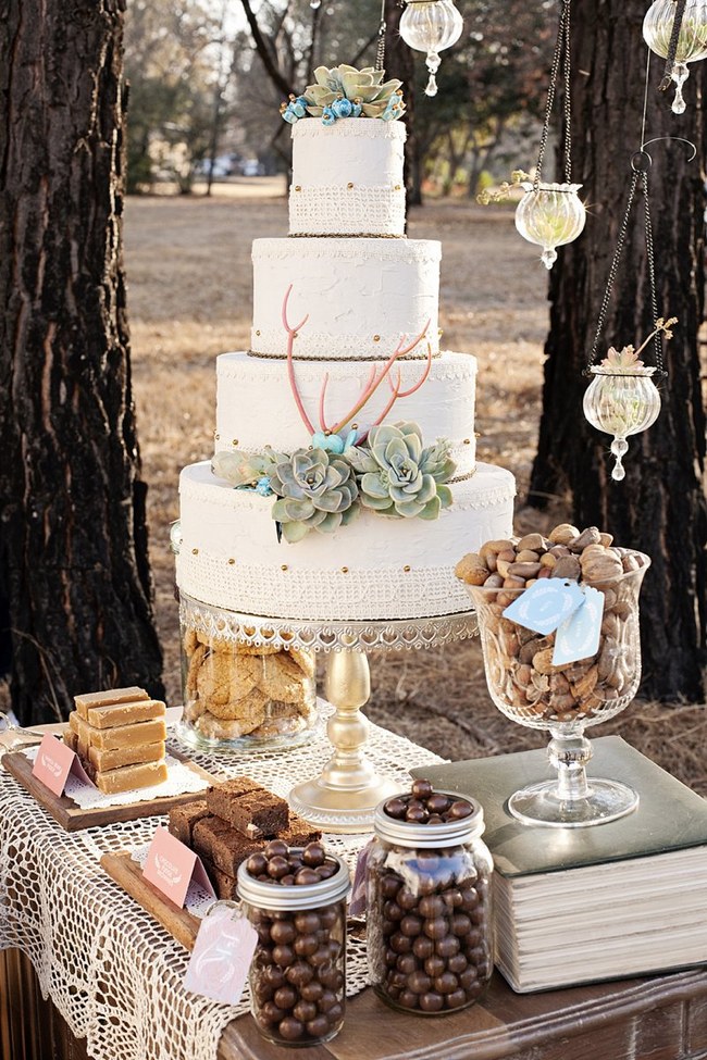 Succulent Wedding Cake :: Sweet As Images Photography :: Via ConfettiDaydreams.com