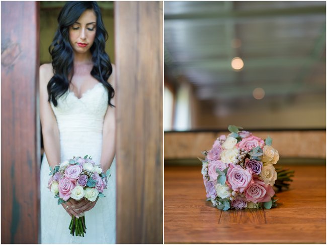 Dusty Pink & Violet Wedding Bouquet | Red Ivory Lodge by Lightburst Photography - ConfettiDaydreams.com