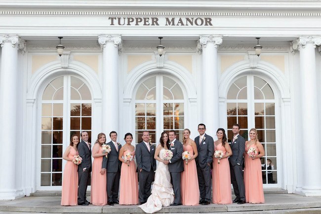 Pretty Peach and Blush Autum Wedding at the Tupper Manor by Kristen Jane Photography 2