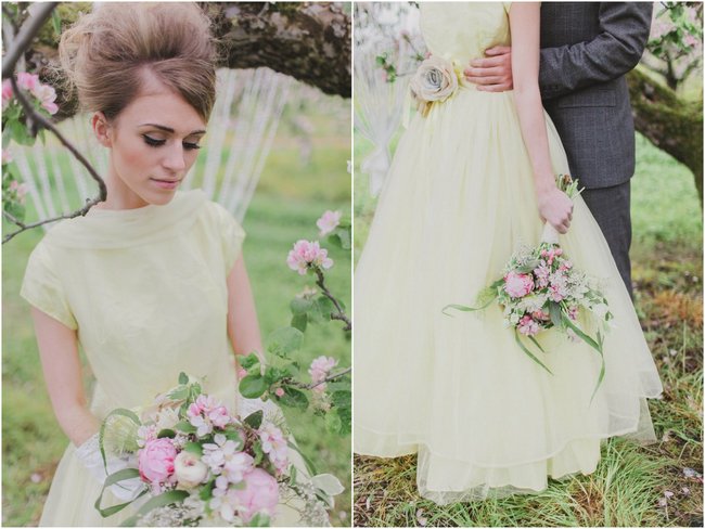 Cascade Bouquet // Blush and Sparkle Fifties Inspired Countryside Wedding in the Countryside // Kirsty-Lyn Jameson Photography  // Gibson Bespoke // ConfettiDaydreams.com Wedding Blog