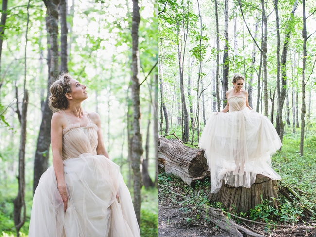 Tulle Wedding Dress :: Outdoor Forest Wedding :: Ruby Jean Photography :: See more on Confetti Daydreams Wedding Blog