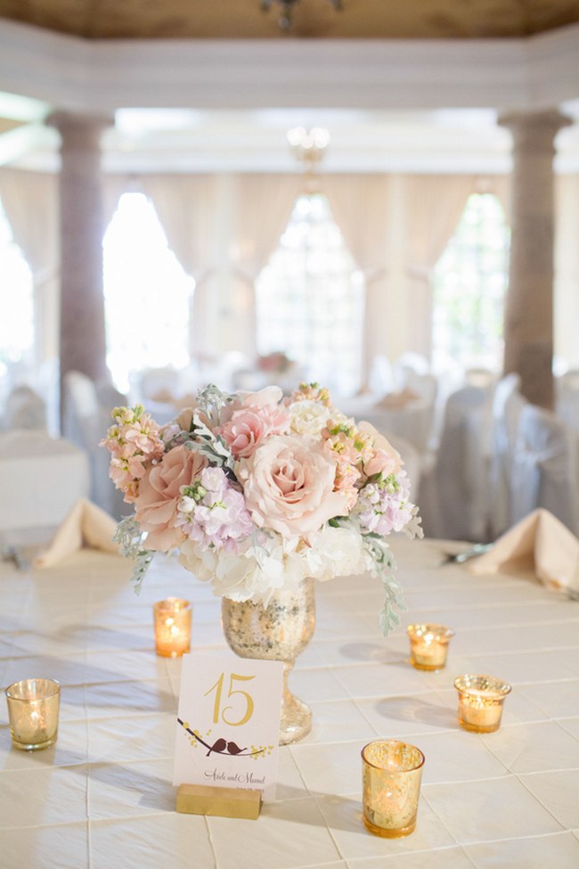 Reception and Table Decor :: Elegant blush and gold Summer Wedding //  Miranda Laine Photography // ConfettiDaydreams.com Wedding Blog