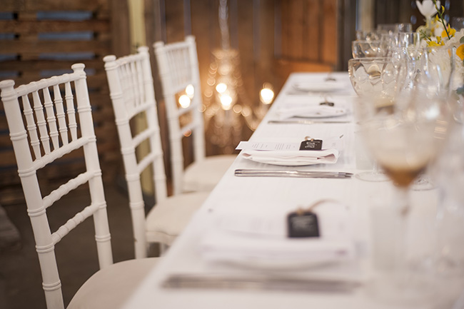 Table Setting :: Pale Yellow, White & Coral Winelands Destination Wedding (South Africa) :: Joanne Markland Photography :: ConfettiDaydreams.com Wedding Blog 