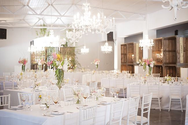 Wedding Reception Decor Ideas :: Molenvliet :: Pale Yellow, White & Coral Winelands Destination Wedding (South Africa) :: Joanne Markland Photography :: ConfettiDaydreams.com Wedding Blog 