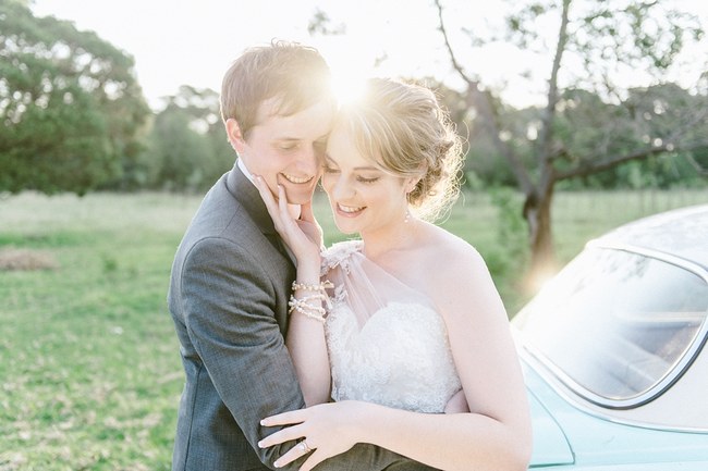  Dreamy Couple Wedding Portraits :: Pretty paper Flower, Rustic Blush Farm Wedding :: South Africa :: Louise Vorster Photography :: Seen on ConfettiDaydreams.com