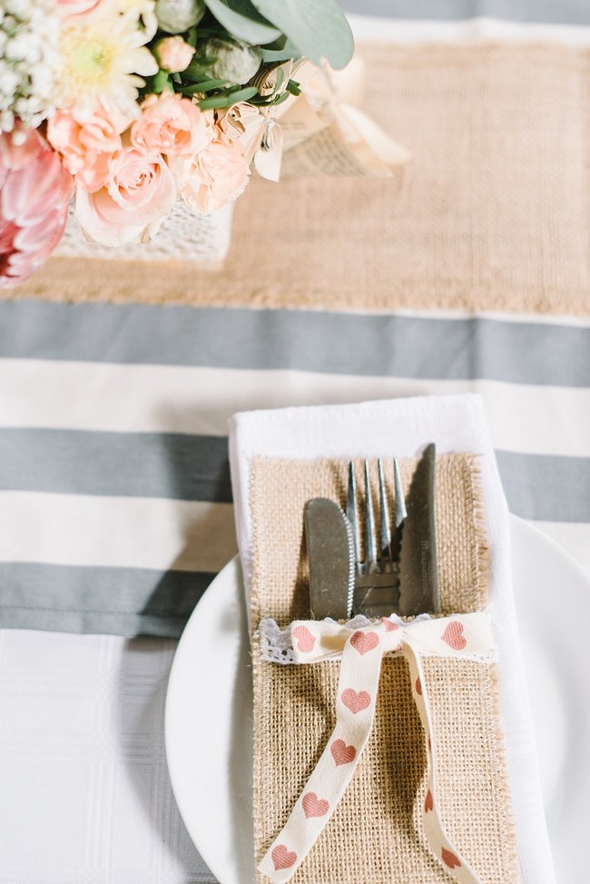 Wedding Reception Decor :: Pretty paper Flower, Rustic Blush Farm Wedding :: South Africa :: Louise Vorster Photography :: Seen on ConfettiDaydreams.com