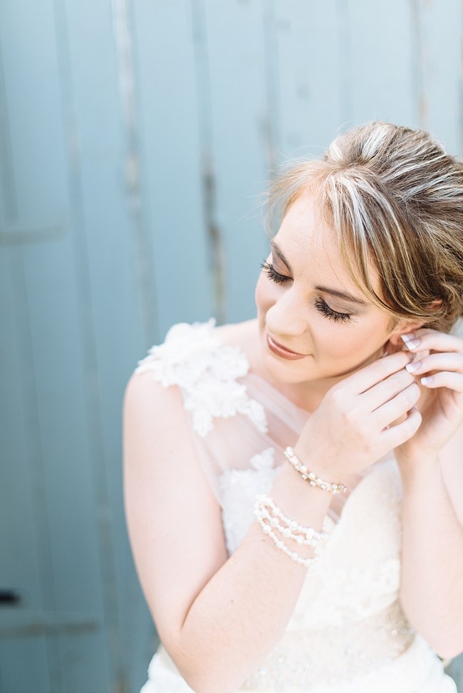 One Shoulder Lace Wedding Dress  :: Pretty paper Flower, Rustic Blush Farm Wedding :: South Africa :: Louise Vorster Photography :: Seen on ConfettiDaydreams.com