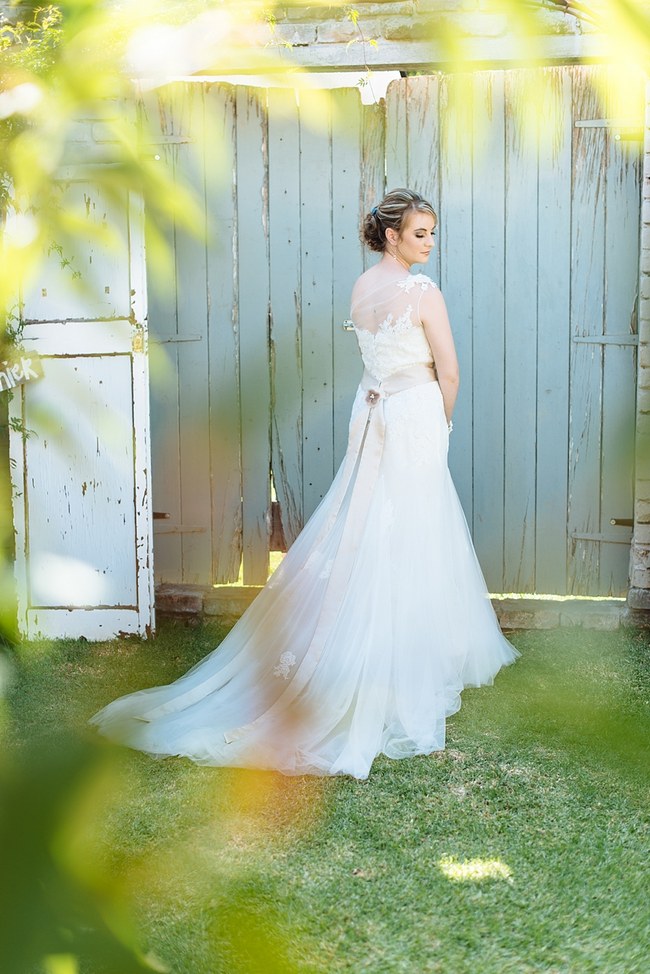 One Shoulder Wedding Dress  :: Pretty paper Flower, Rustic Blush Farm Wedding :: South Africa :: Louise Vorster Photography :: Seen on ConfettiDaydreams.com