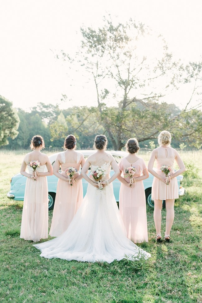   Bridal Party Portraits :: Pretty paper Flower, Rustic Blush Farm Wedding :: South Africa :: Louise Vorster Photography :: Seen on ConfettiDaydreams.com