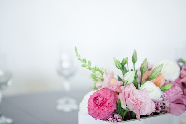 Pink, lavender and white floral centerpiece - wedding decor  :: Pretty Pastel and Powder Blue DIY South African Wedding captured by Nadine Aucamp Photography :: Published on Confetti Daydreams Wedding Blog  